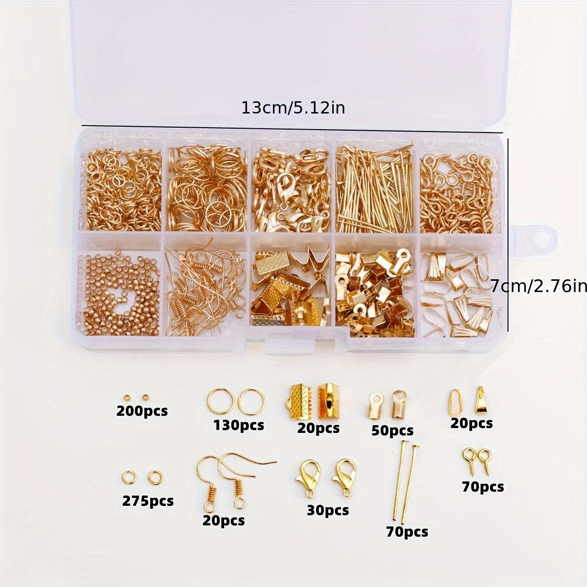 900 piezas Kit de inicio para hacer joyas, pendientes, collares