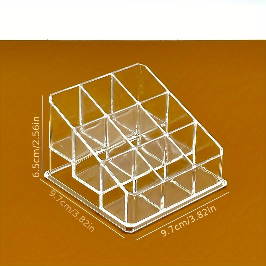 Chic Transparent Lipstick Organizer - Multi-compartment Display Stand For Makeup, Lightweight Plastic, Bathroom & Vanity Storage