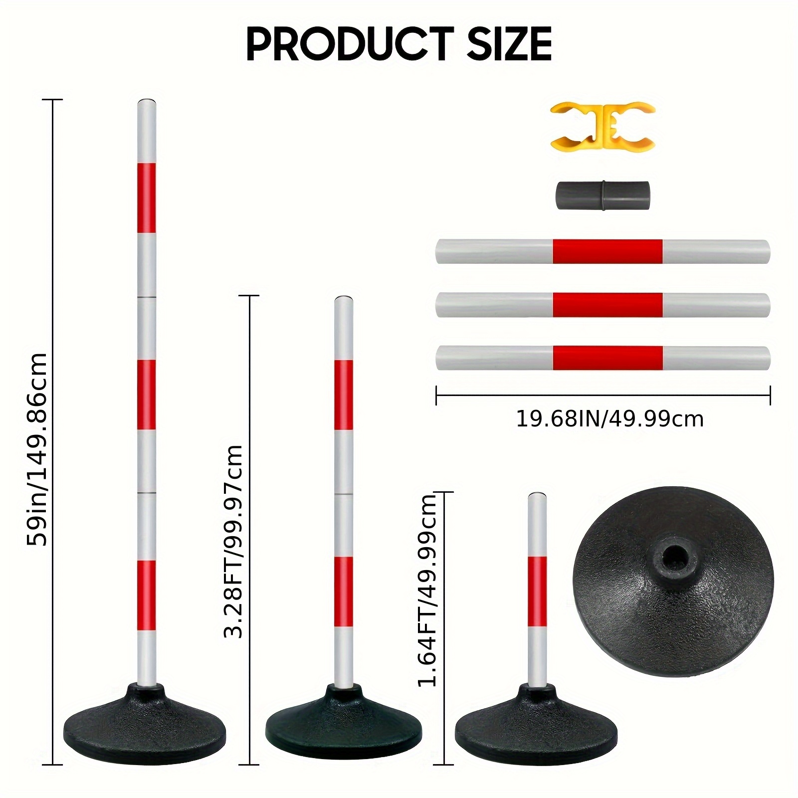 Image of Football Agility Training Pole, Adjustable Height Hurdle, 6pcs Set With Base Football Training Pole, Detachable Football Agility Training Equipment