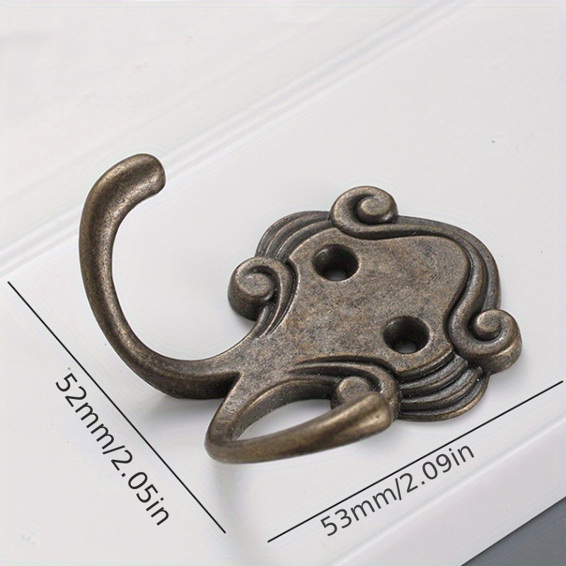Image of 2pcs Retro Alloy Double Prongs Clothes Coat Robe Purse Bag Hat Hook Hanger Bronze 23mm*53mm*55mm