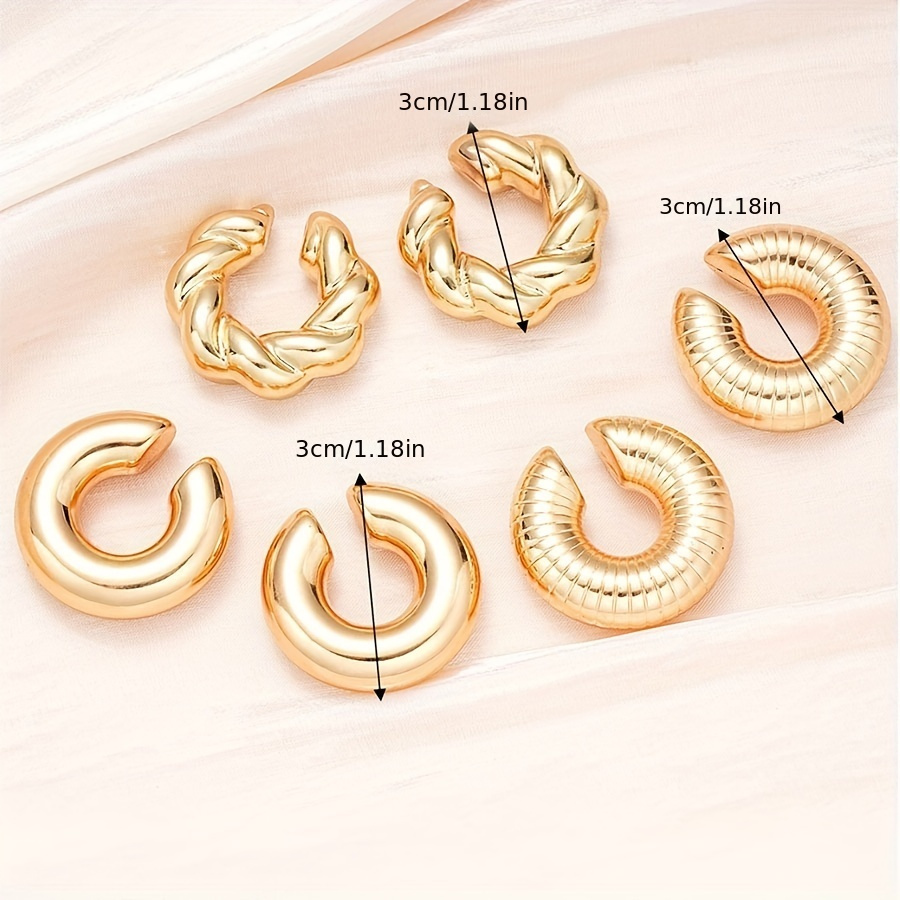 Bold Chunky Resin Ear Cuffs Set for Women