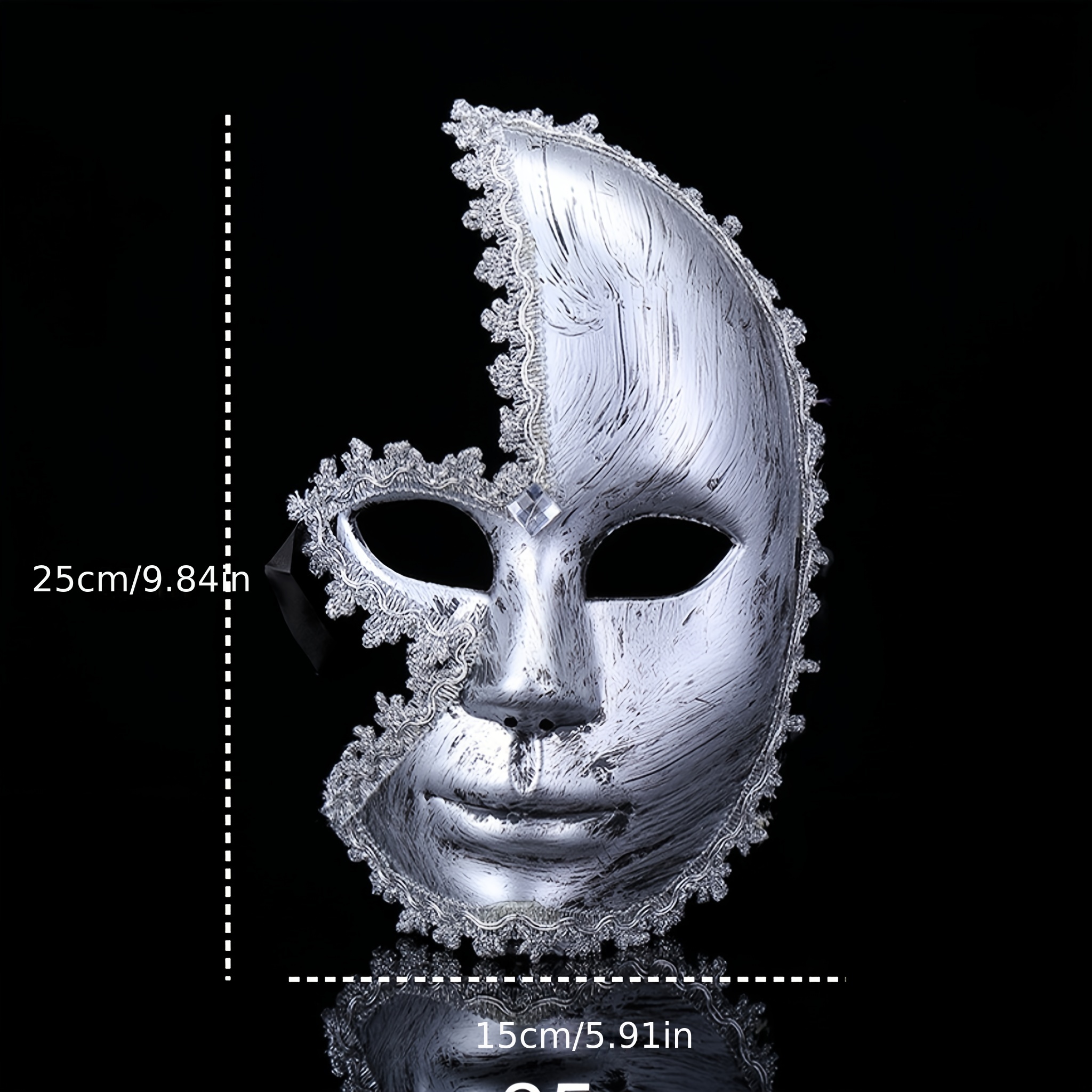 Rhinestone Decor Metal Mask Masquerade Mask For - Temu