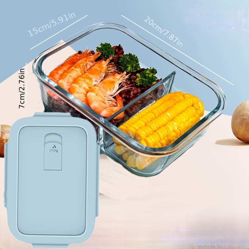 Glass Lunch Box Sealed Fresh-Keeping Box with Lid Portable Student Picnic  Box Microwave-Heated Special Food Container Bento Box