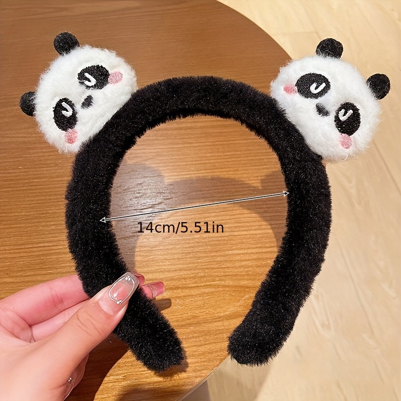TEMU de Panda de Felpa para Mujer, Aro de Pelo de , Banda para Lavarse la Cara, Horquilla para el Cabello, para Otoño e Invierno