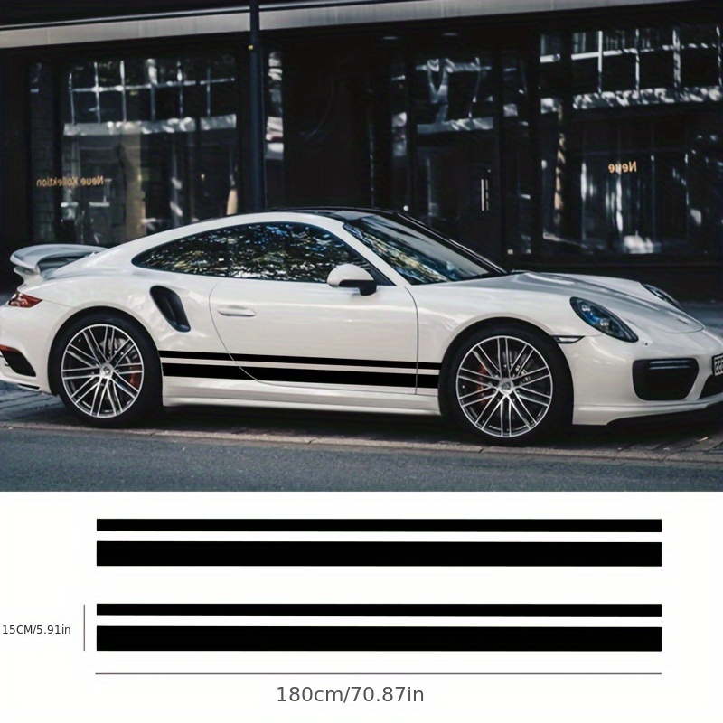Vinyl Car Side Skirt Stripe Decals Glossy Self adhesive Auto Temu