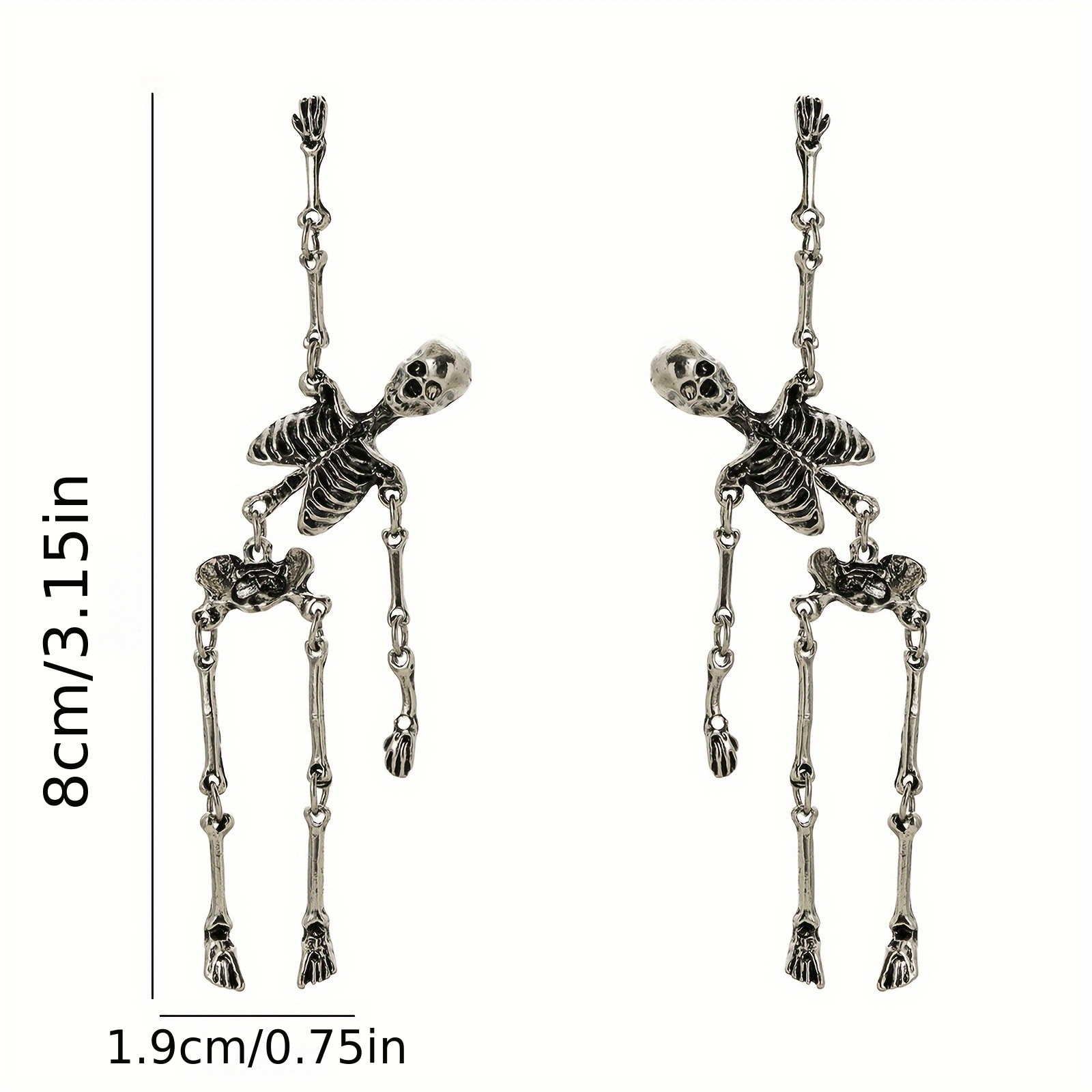 Vintage Gothic Halloween Skull Earrings