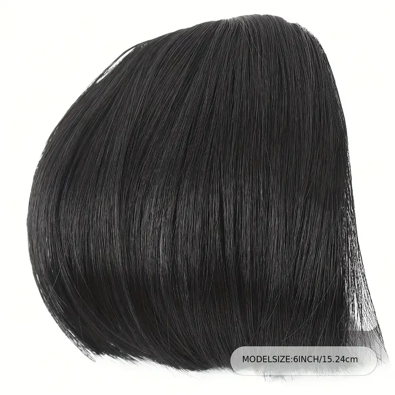 chic clip in bangs for women straight natural look with temples versatile hairpiece for all hair types details 3