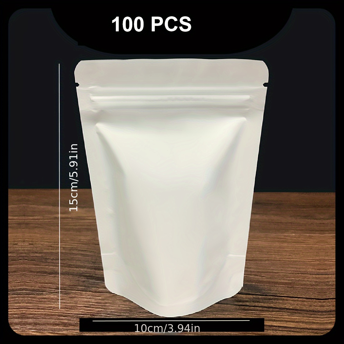100 pack multi colored aluminum foil self sealing bags reusable zipper closure food storage pouches for coffee beans tea dried fruit snacks plastic material recyclable for holidays gift packaging