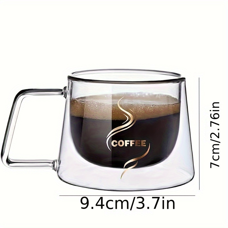  Taza de café, Taza de café de vidrio doble, Taza de té de  vidrio, Taza de café resistente al calor, Taza de café transparente : Hogar  y Cocina