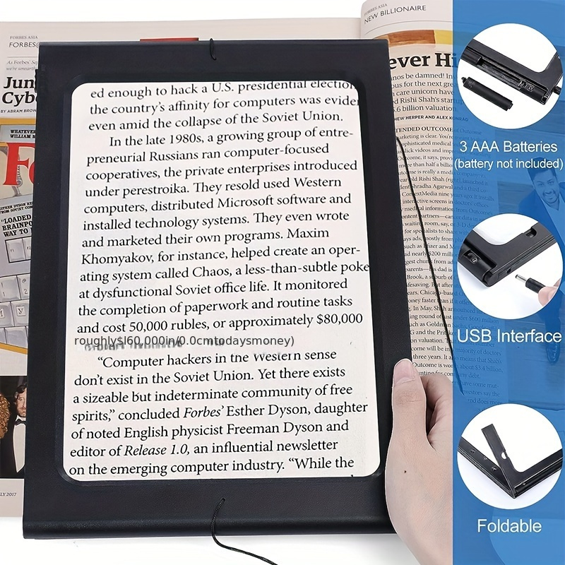 Rechargeable Table Shaped Magnifying Glass With Light Which - Temu