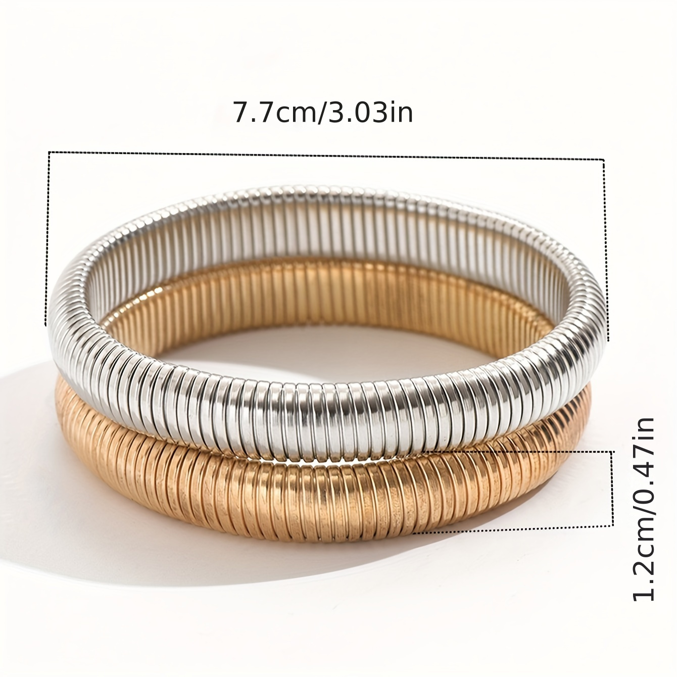 2pcs Stretch Wide Bracelets for Women