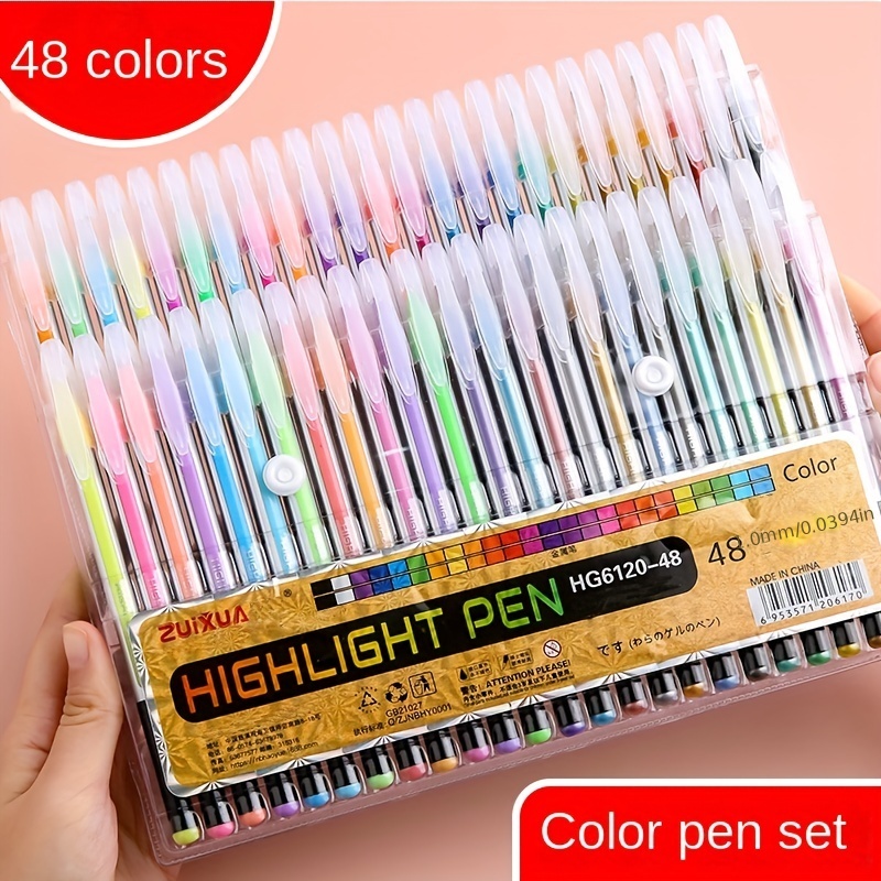 12 Colors Highlighter Pen Set Cute Glitter Color Markers Painting Writing  Tool For Girl Kids Gifts DIY School Art Stationery