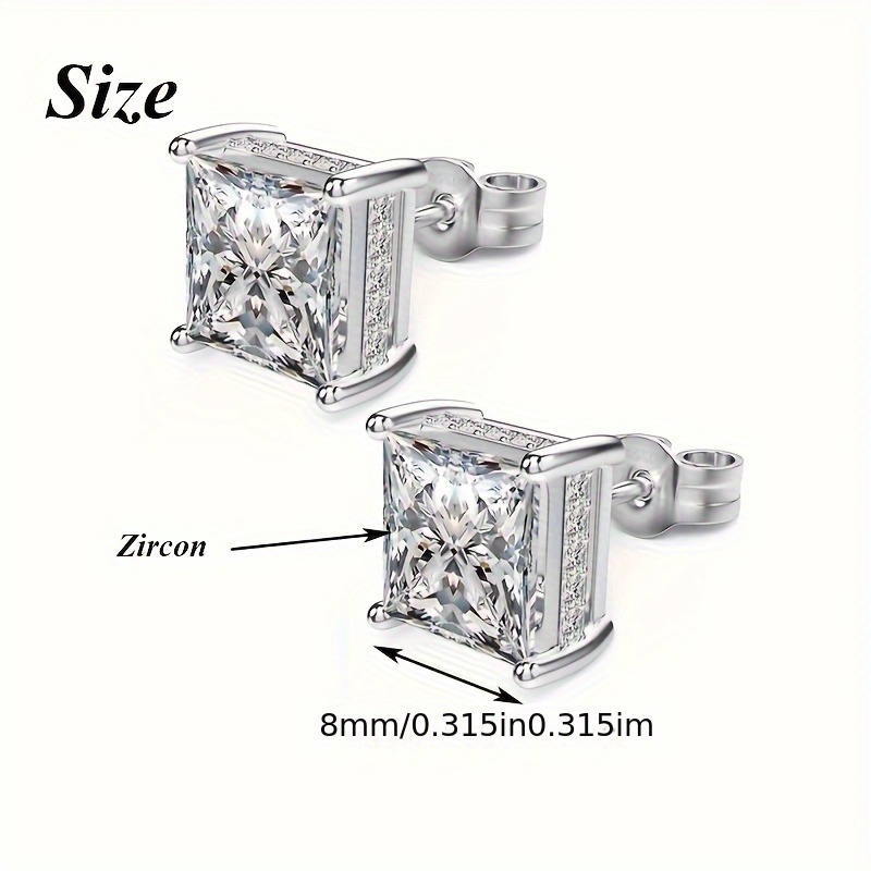 925   super sparkling zirconia earrings hypoallergenic womens jewelry   luxury simple and elegant small and versatile cheap accessories jewelry birthday mothers day valentines day gifts gift box Product details 1