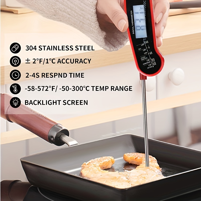 Digital Meat Thermometers for Cooking - Waterproof Instant Read