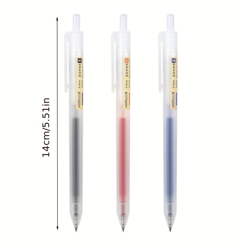 10pcs Retractable Gel Pens Set Black/red/blue Ballpoint For Writing 0.5mm  Refills Office Accessories School Supplies Stationery