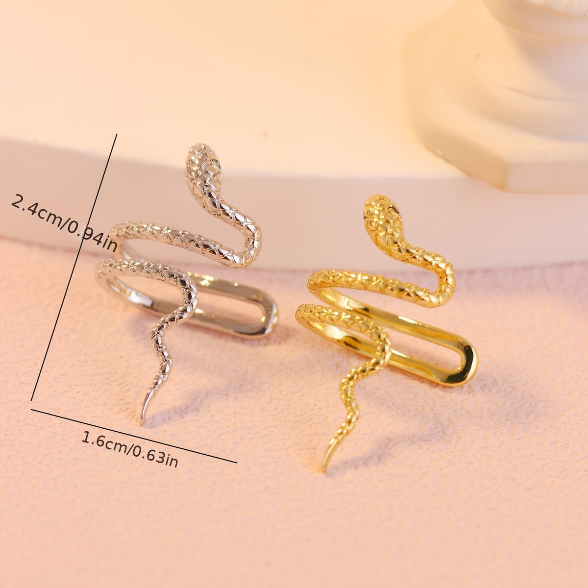 Snake Ear Cuff with Sparkling Cubic Zirconia