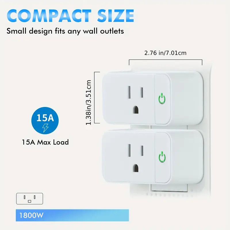 Mini Smart Plug, Smart Outlet Compatible With Alexa And Google