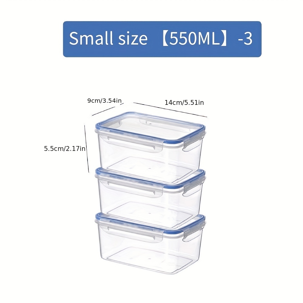 3pcs/set Reusable Glass Food Storage Box, Japanese Style Clear