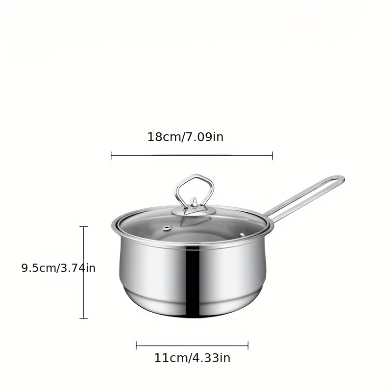 3pcs/set Stainless Steel Cookware Set Flat Bottom Frying Pan Soup