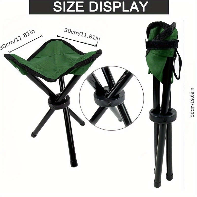 

1pc Portable Folding Camping Stool, Aluminum Alloy Tripod Seat Chair, Medium Size For Outdoor Travel, Ideal For Camping, Hunting, Hiking, Fishing, Picnic, Beach, Garden Lawn, Camping Accessories