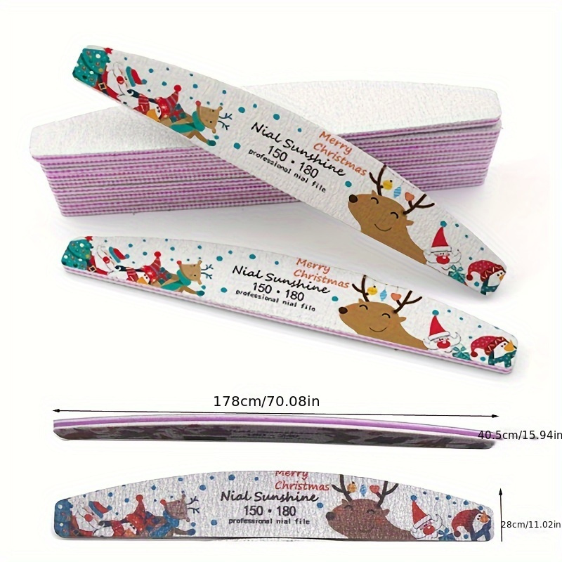 Christmas Nail Files and Buffers Set with Mixed Grits