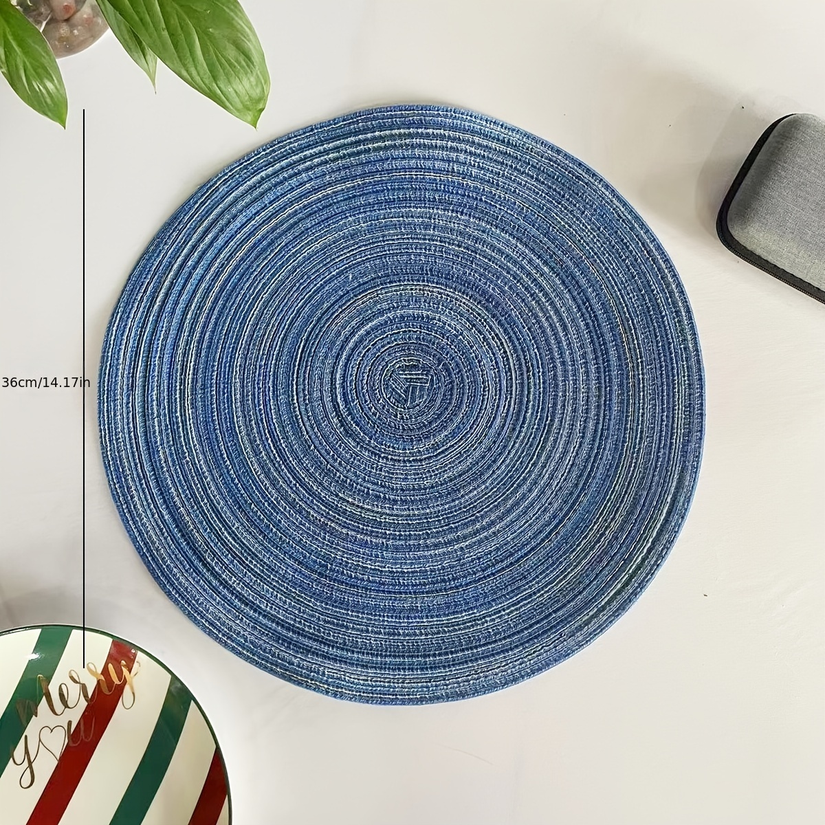 Round Woven Placemat Kitchen Table Mat Dining Table Decor