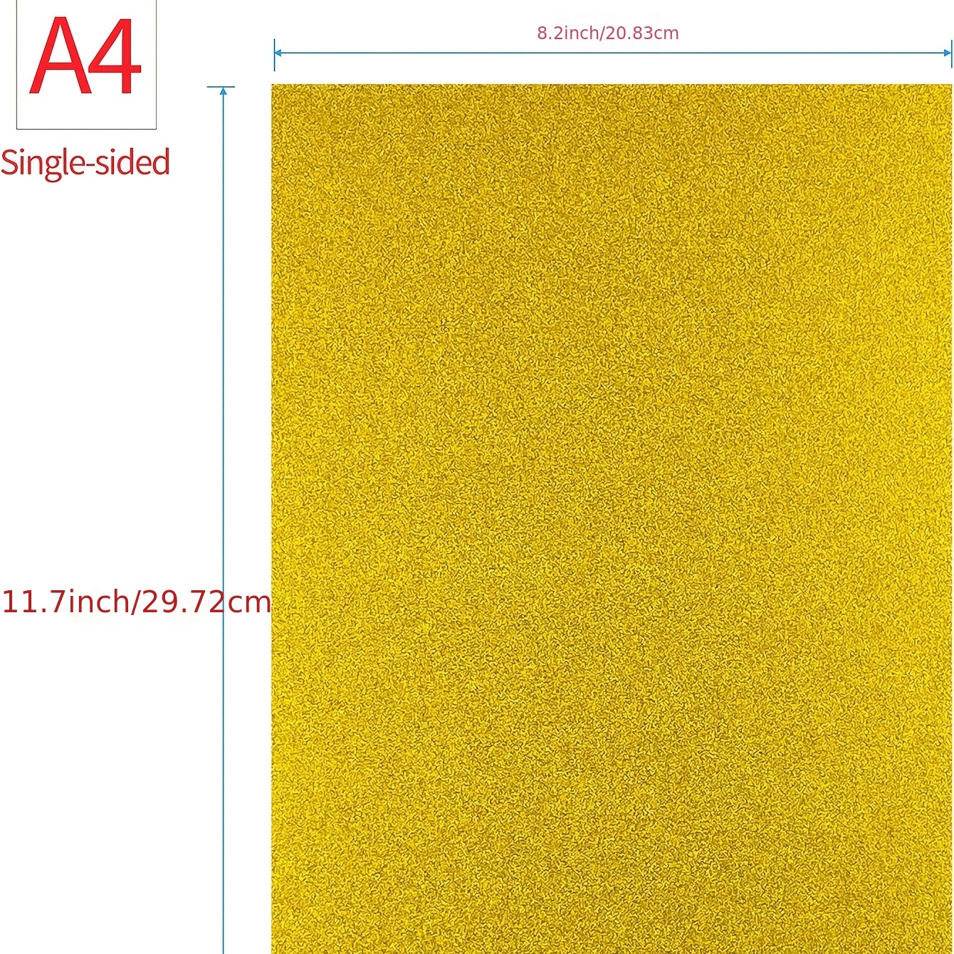 24 Gold Glitter Cardstock Paper Greeting Cards Decorations Wrapping DIY A4  Sized