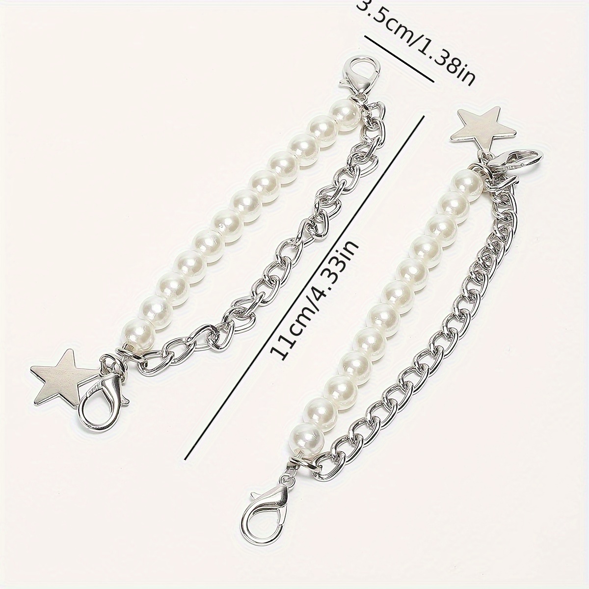 2pcs Decorative Chains Suitable For Sneakers And Other High-end Fashion Accessories