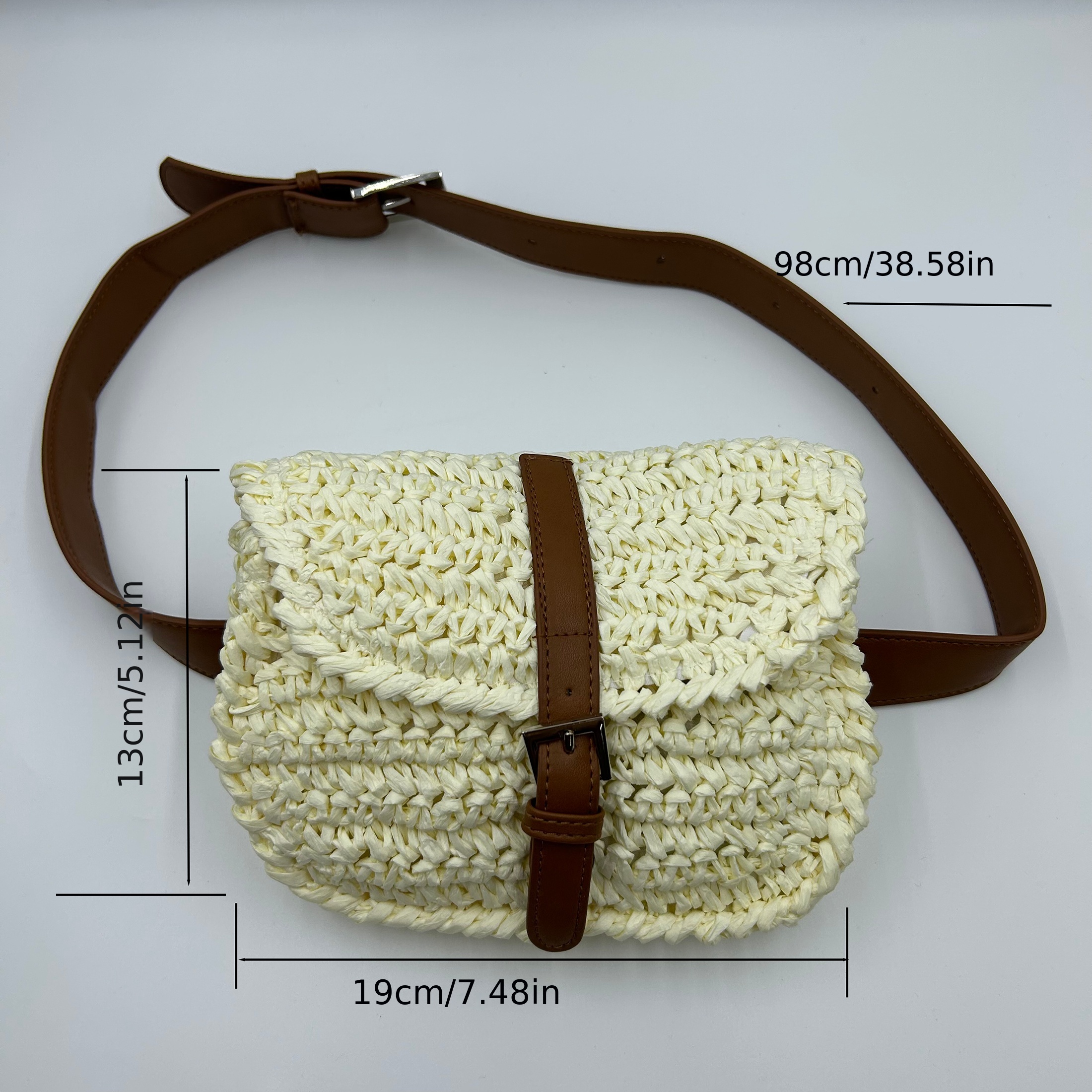 Women Waist Bag Straw Fanny Pack for Women Rattan Purses and
