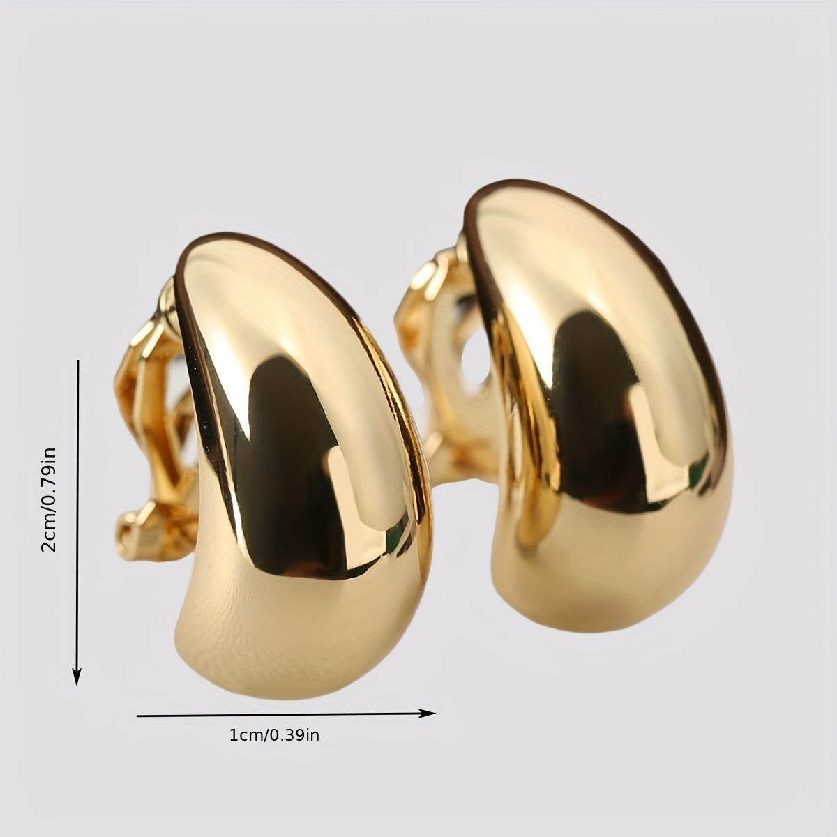 French Light Water Drop Shape Ear Clip Earrings