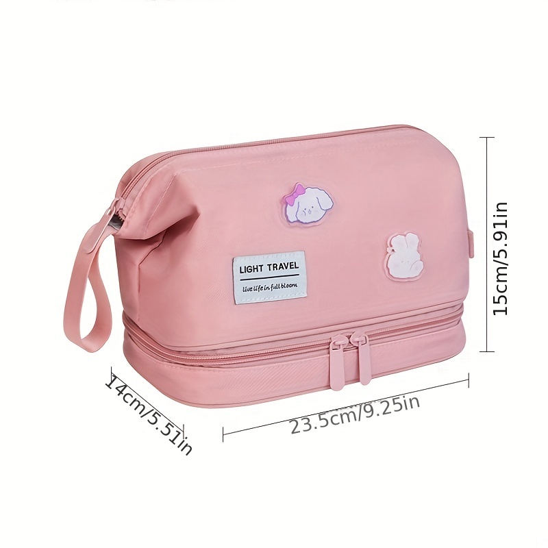 Simple Versatile Makeup Zipper Bag, Solid Color Portable Cosmetic Bag,  Toiletry Wash Bag - Temu