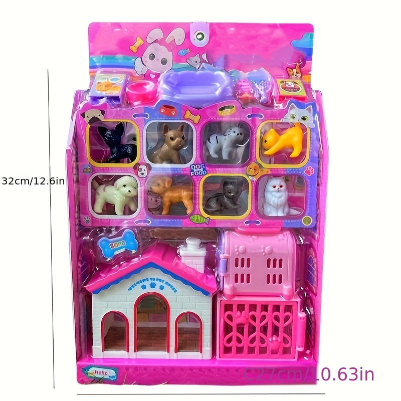 creative simulation cute cartoon dog cat pet family play house toy gift 2