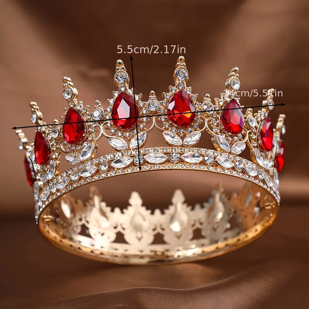 Frcolor Prinzessin Krone Tiara Mit Strass – Golden, Rot Oder Weiß Für Hochzeit & Partys