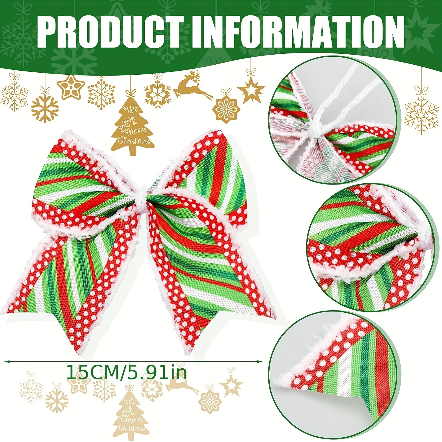 Red Green Christmas Bows Decoration Large Christmas Wreaths - Temu