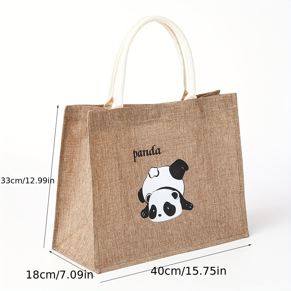 Simple Cartoon Monkey Pattern Handbag, Canvas Casual Shoulder Bag, Women's  Storage Bag - Temu