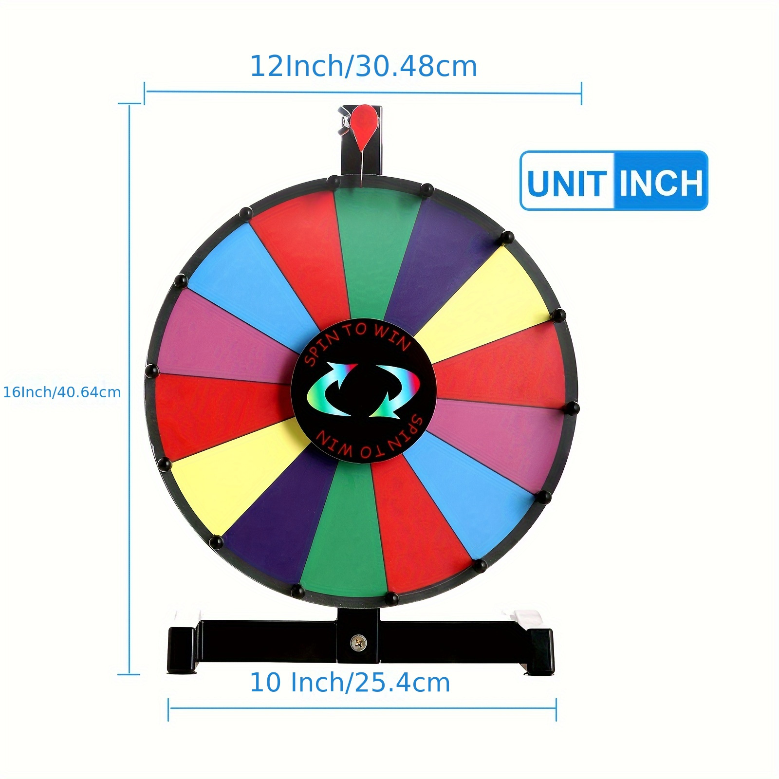 46CM Spinning Prize Wheel - 14 Slots Color Roulette Spinner with