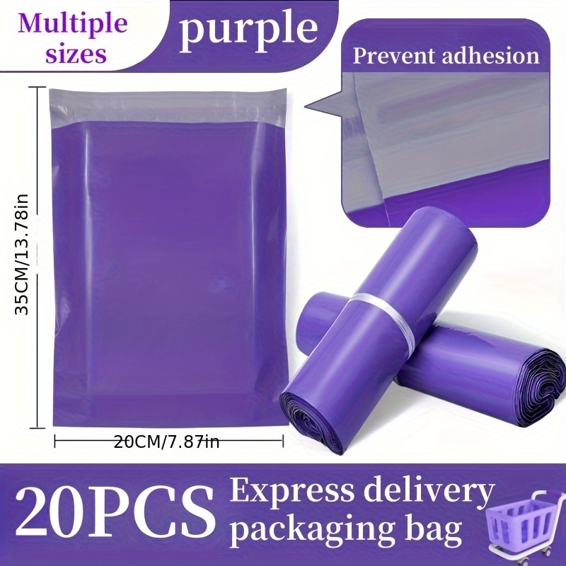 Image of 20pcs/1 Pack Of Deep Purple Aircraft Box Bags, Clothing Packaging Bags, E-commerce Bags, Self-sealing Bags