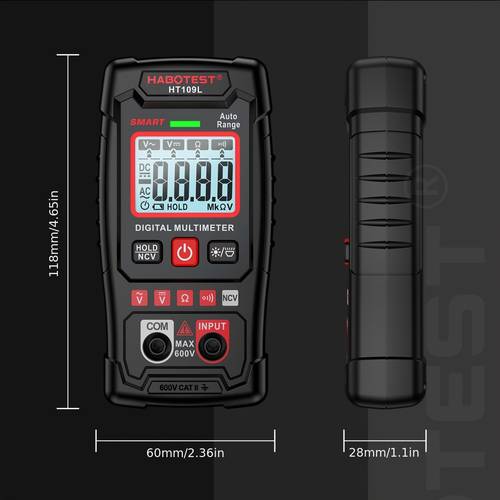 ht109 digitalmultimeter 4000 with ac voltmeter and ncv measurement measures voltage current continuity