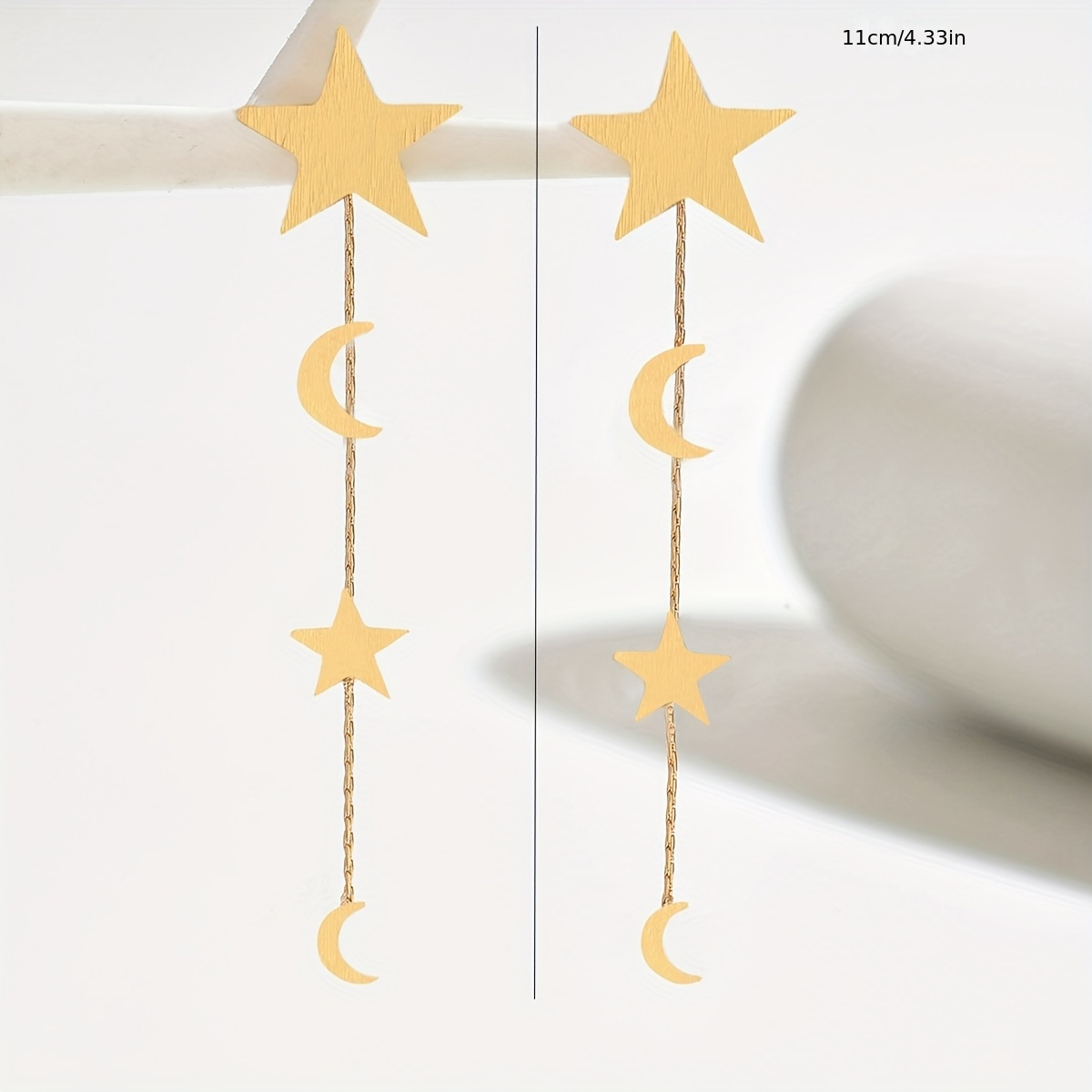 Middle Eastern Ramadan Women's Geometric Star Moon Tassel Earrings