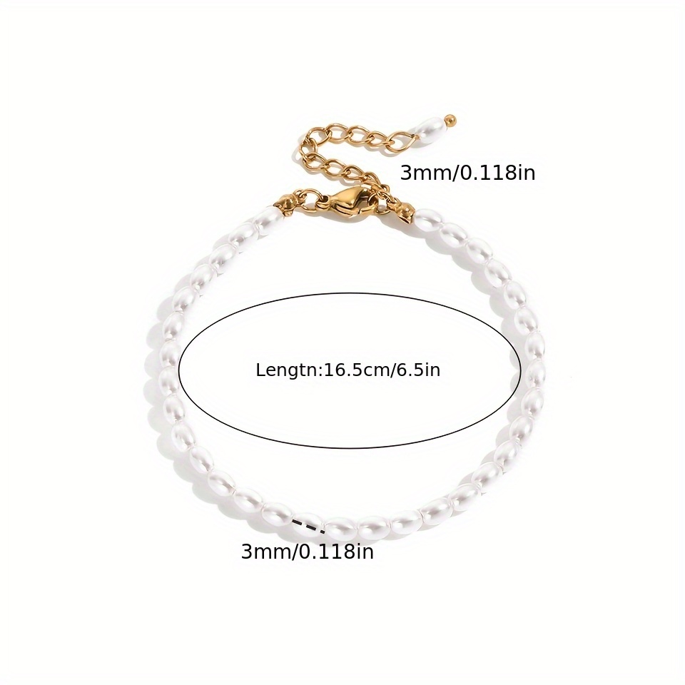 E-shop Karneval Mode Temperament Edelstahl Kunstperlen Armband Geeignet für Damen Party Kleidung Armband