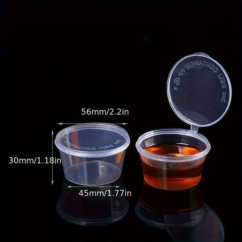 25ml Disposable Sauce Cups Dipping Takeaway Plastic Portion Cup With PET  Clear Lid