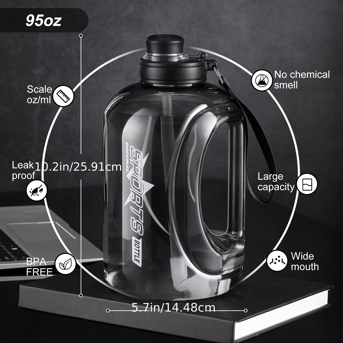 Half Gallon Large Capacity Water Bottle With Handle, Leakproof Bpa Free Sports  Water Cup Only For Cold Water, Plastic Water Cups For Men Women Home Gym  Fitness Outdoor Hiking Camping - Temu