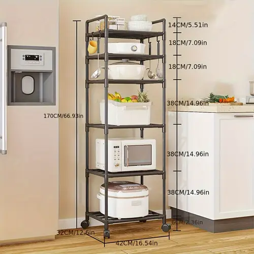 6 tier metal storage racks vertical storage rack units for laundry bathroom kitchen pantry wardrobe black