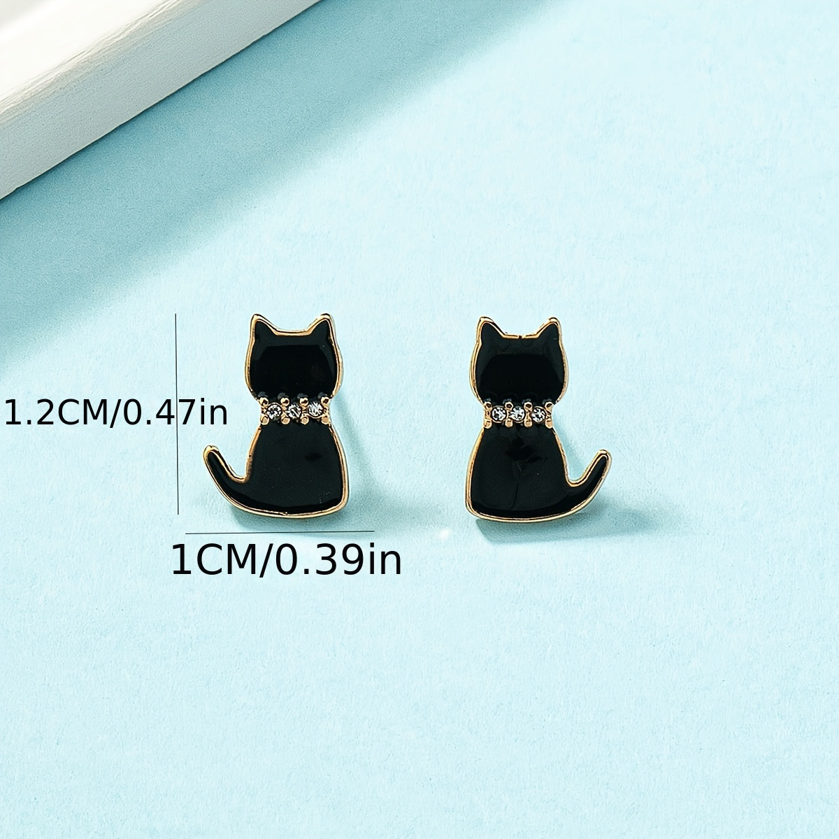 Metal Enamel Cat Ear Studs - Stylish and Versatile Jewelry