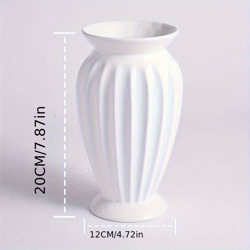Image of Modern And Minimalist Style Ceramic Countertop, Vase Decoration, Room, Home, Rose Arrangement, Blue And White