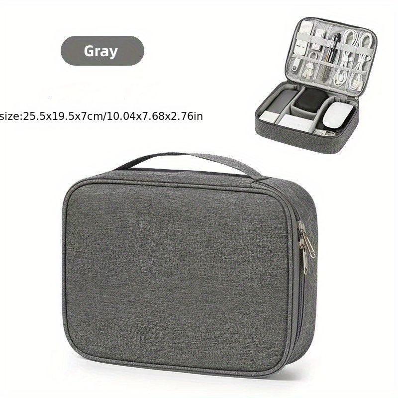 Portable Storage Bag Zipper Data Cable Handbag Organizer