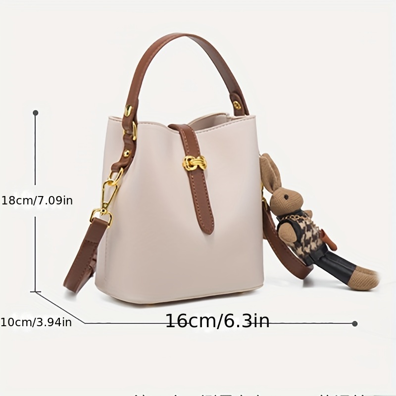 Minimalist Colorblock Bucket Bag, All-match Turn-lock Shoulder Bag, Women's  Classic Bag - Temu