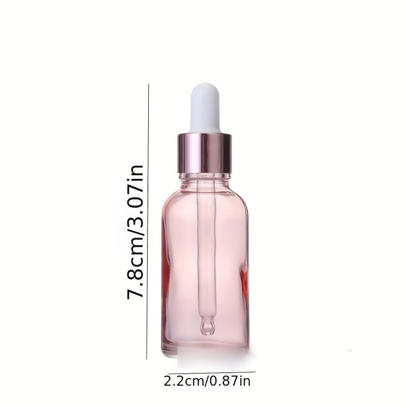 Bouteille d'huile essentielle rose flacon compte-gouttes en verre