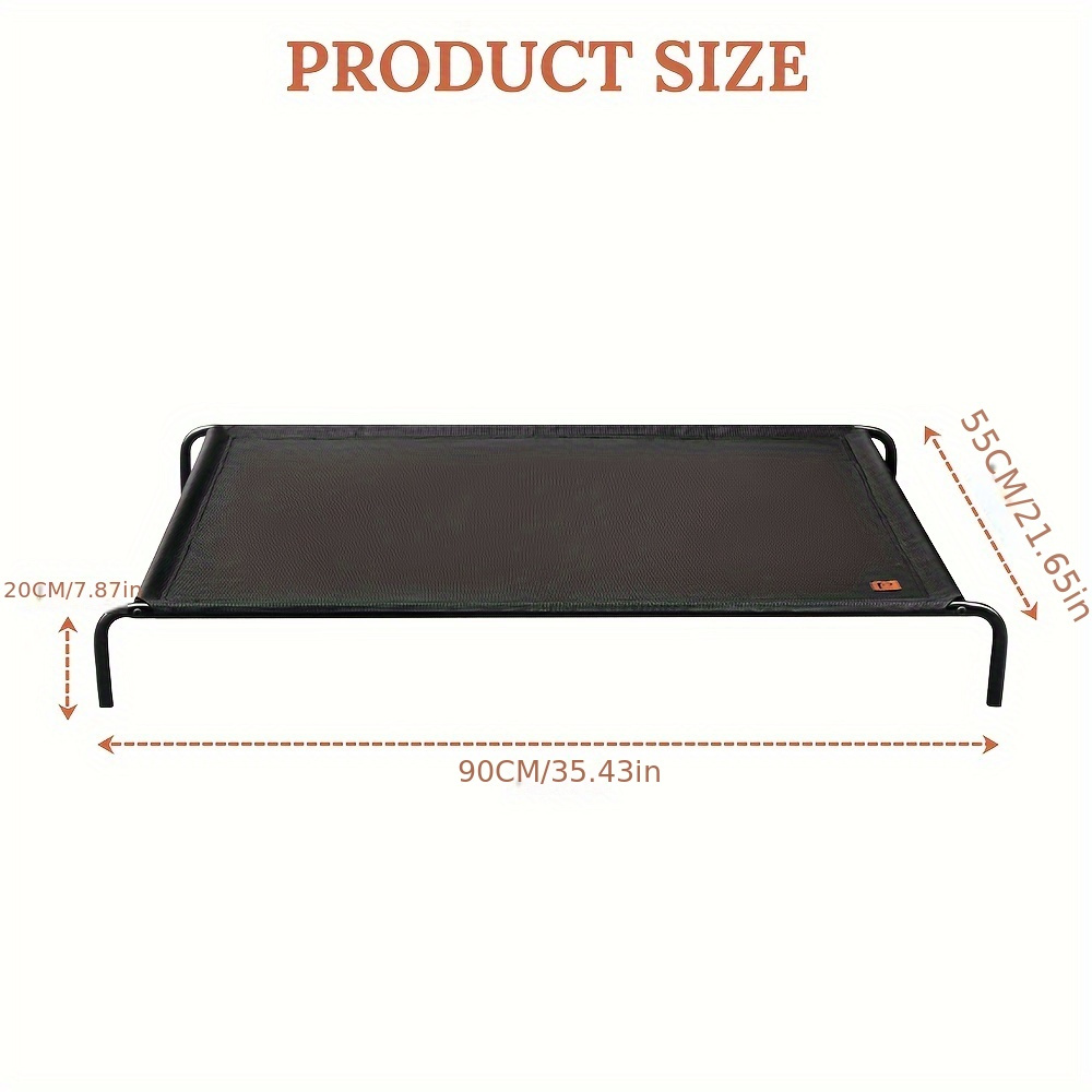 TEMU 1pc Elevated Dog Bed - Breathable, Washable, Foldable, Portable, Raised Mesh Bed For Outdoor Cooling And Relaxation - Camping, Travel, Or