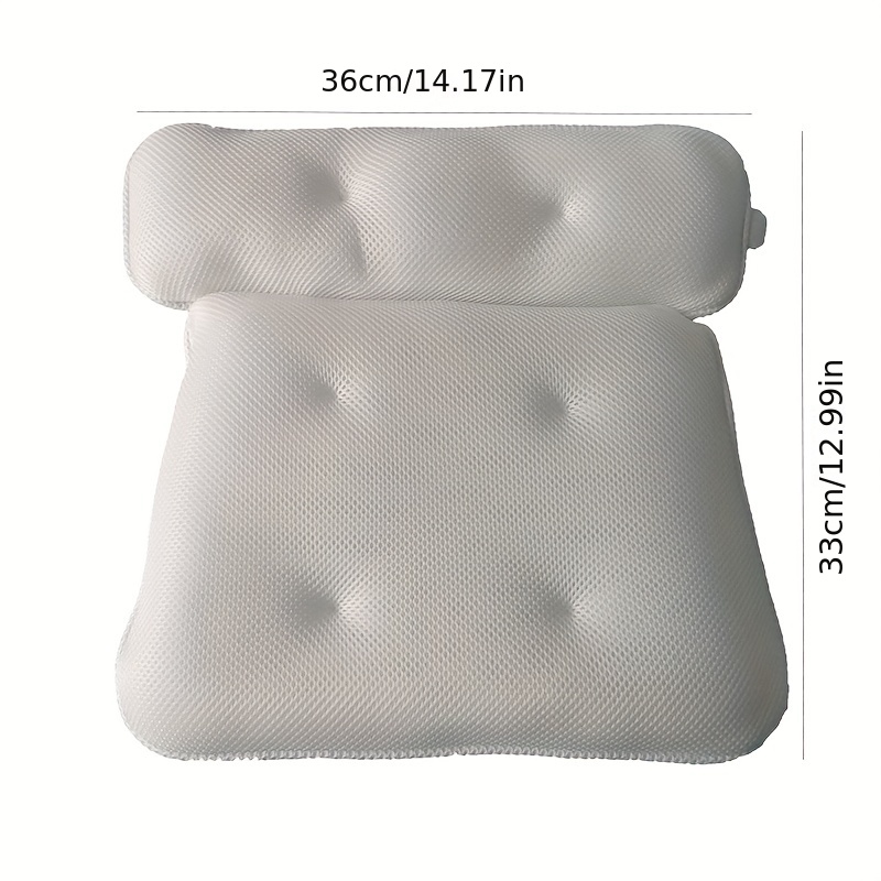 3d Mesh Spa Bañera Reposacabezas Almohada Ventosas - Temu